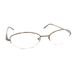 Saki MOD 508 COL.BWN Brown Metal Oval Half Rim Eyeglasses Frames 50-19 140 Japan